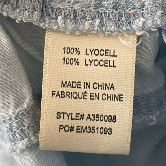 Side Stitch Tencera Pull-On Wide Leg Crop Pants with Pockets Light Blue, Size 1X - Picture 5 of 7